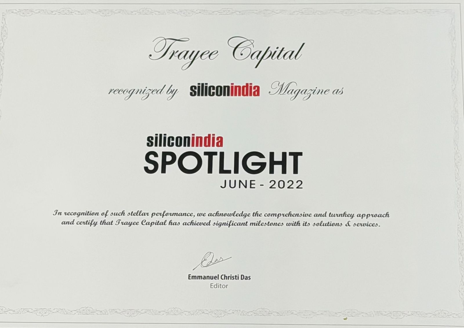 SiliconIndia Spotlight Award